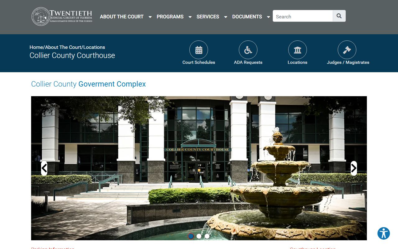 Collier County courthouse at the Twentieth Judicial Circuit Government Complex in Naples, Florida